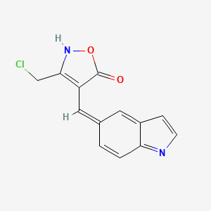 molecular formula C13H9ClN2O2 B13731072 (4E)-3-(chloromethyl)-4-(1H-indol-5-ylmethylidene)-1,2-oxazol-5(4H)-one 