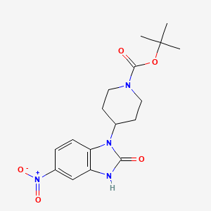 molecular formula C17H22N4O5 B13731137 1-(1-Boc-piperidin-4-yl)-5-nitro-1,3-dihydro-1H-benzoimidazol-2-one CAS No. 337910-14-2
