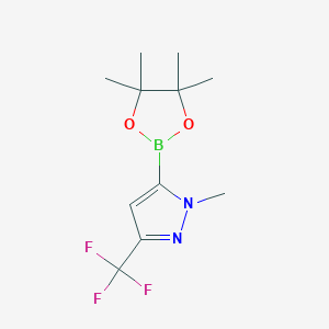 molecular formula C11H16BF3N2O2 B1373115 1-methyl-5-(4,4,5,5-tetramethyl-1,3,2-dioxaborolan-2-yl)-3-(trifluoromethyl)-1H-pyrazole CAS No. 1025719-23-6