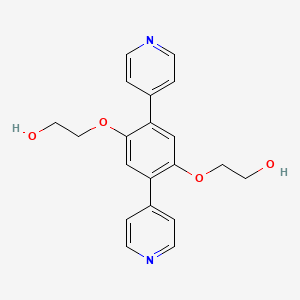 molecular formula C20H20N2O4 B13731187 2,2'-((2,5-Di(pyridin-4-yl)-1,4-phenylene)bis(oxy))diethanol 
