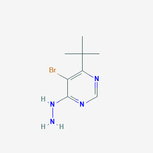 molecular formula C8H13BrN4 B13731188 5-Bromo-4-tert-butyl-6-hydrazinylpyrimidine CAS No. 3438-57-1