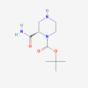 molecular formula C10H19N3O3 B13731199 tert-butyl (2S)-2-carbamoylpiperazine-1-carboxylate 