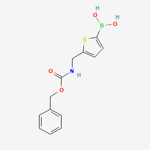molecular formula C13H14BNO4S B1373122 5-((Benzyloxycarbonylamino)methyl)thiophene-2-boronic acid CAS No. 1150114-33-2