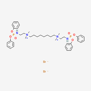 molecular formula C40H58Br2N4O6P2 B13731227 Octamethylenebis(dimethyl(2-(diphenylphosphonoamino)ethyl)ammonium bromide) CAS No. 18671-87-9