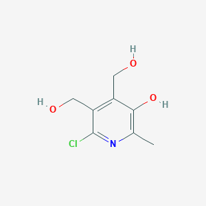 molecular formula C8H10ClNO3 B13731232 6-Chloro-4,5-bis(hydroxymethyl)-2-methylpyridin-3-ol CAS No. 15741-67-0