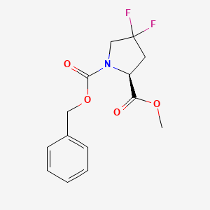molecular formula C14H15F2NO4 B1373130 (S)-1-benzyl 2-methyl 4,4-difluoropyrrolidine-1,2-dicarboxylate CAS No. 72180-26-8