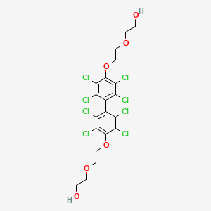molecular formula C20H18Cl8O6 B13731343 2,2'-((2,2',3,3',5,5',6,6'-Octachloro(1,1'-biphenyl)-4,4'-diyl)bis(oxyethane-2,1-diyloxy))bisethanol CAS No. 28031-44-9