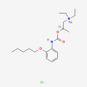 molecular formula C19H33ClN2O3 B13731365 diethyl-[2-[(2-pentoxyphenyl)carbamoyloxy]propyl]azanium;chloride CAS No. 40951-35-7