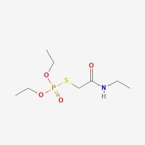 molecular formula C8H18NO4PS B13731385 Phosphorothioic acid, O,O-diethyl S-(2-(ethylamino)-2-oxoethyl) ester CAS No. 35842-07-0