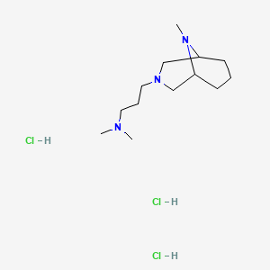 molecular formula C13H30Cl3N3 B13731394 3,9-Diazabicyclo(3.3.1)nonane, 3-(3-(dimethylamino)propyl)-9-methyl-, trihydrochloride CAS No. 3527-45-5