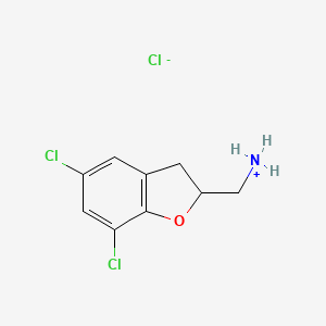 molecular formula C9H10Cl3NO B13731418 2,3-Dihydro-5,7-dichloro-2-benzofuranmethylamine hydrochloride CAS No. 33357-28-7