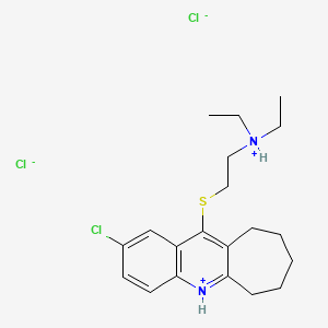 molecular formula C20H29Cl3N2S B13731422 6H-Cyclohepta(b)quinoline, 2-chloro-11-((2-(diethylamino)ethyl)thio)-7,8,9,10-tetrahydro-, dihydrochloride CAS No. 18833-69-7