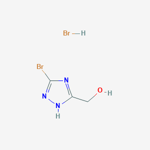 molecular formula C3H5Br2N3O B1373143 (3-Bromo-1H-1,2,4-triazol-5-YL)methanol hydrobromide CAS No. 1559059-96-9