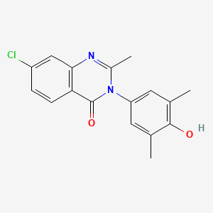 molecular formula C17H15ClN2O2 B13731483 4(3H)-Quinazolinone, 7-chloro-3-(3,5-dimethyl-4-hydroxyphenyl)-2-methyl- CAS No. 27945-53-5