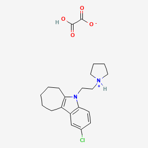 molecular formula C21H27ClN2O4 B13731485 5H-Cyclohept(b)indole, 6,7,8,9,10-pentahydro-2-chloro-5-(2-pyrrolidinoethyl)-, oxalate CAS No. 41734-64-9