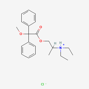 molecular formula C22H30ClNO3 B13731498 diethyl-[1-(2-methoxy-2,2-diphenylacetyl)oxypropan-2-yl]azanium;chloride CAS No. 1421-08-5