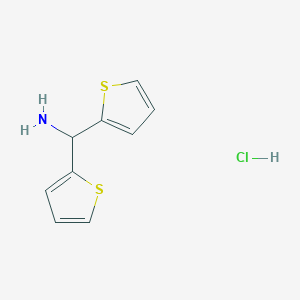 molecular formula C9H10ClNS2 B1373157 Bis(thiophen-2-yl)methanamine hydrochloride CAS No. 1333517-58-0