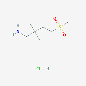 molecular formula C7H18ClNO2S B1373159 4-甲磺酰基-2,2-二甲基丁-1-胺盐酸盐 CAS No. 1333901-40-8