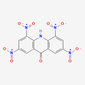 molecular formula C13H5N5O9 B13731599 2,4,5,7-Tetranitroacridin-9(10H)-one CAS No. 33963-94-9