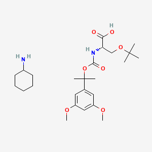 molecular formula C25H42N2O7 B13731616 cyclohexanamine;(2S)-2-[2-(3,5-dimethoxyphenyl)propan-2-yloxycarbonylamino]-3-[(2-methylpropan-2-yl)oxy]propanoic acid CAS No. 329323-35-5