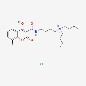 molecular formula C23H35ClN2O4 B13731620 3-((4-(Dibutylamino)butyl)carbamoyl)-4-hydroxy-8-methylcoumarin hydrochloride CAS No. 1564-91-6