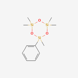 molecular formula C11H20O3Si3 B13731623 Cyclotrisiloxane, pentamethylphenyl- CAS No. 17962-31-1