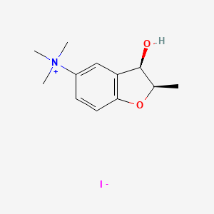 molecular formula C12H18INO2 B13731627 Ammonium, (2,3-dihydro-3-hydroxy-2-methyl-5-benzofuranyl)trimethyl-, (Z)-, iodide CAS No. 31509-22-5