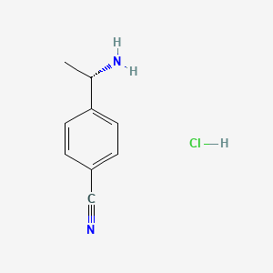 molecular formula C9H11ClN2 B1373164 (S)-4-(1-Aminoethyl)benzonitrile hydrochloride CAS No. 911372-80-0