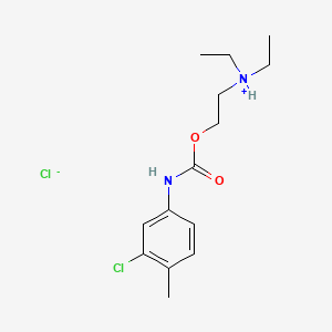 molecular formula C14H22Cl2N2O2 B13731641 2-[(3-chloro-4-methylphenyl)carbamoyloxy]ethyl-diethylazanium;chloride CAS No. 20224-21-9