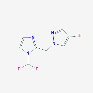 molecular formula C8H7BrF2N4 B1373172 2-[(4-bromo-1H-pyrazol-1-yl)methyl]-1-(difluoromethyl)-1H-imidazole CAS No. 1178659-97-6