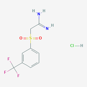 molecular formula C9H10ClF3N2O2S B13731726 2-(3-Trifluoromethylbenzenesulphonyl)acetamidine hydrochloride 