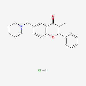 molecular formula C22H24ClNO2 B13731756 Flavone, 3-methyl-6-piperidinomethyl-, monohydrochloride CAS No. 16146-82-0
