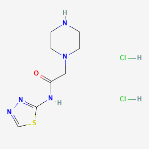 molecular formula C8H15Cl2N5OS B1373178 2-(哌嗪-1-基)-N-(1,3,4-噻二唑-2-基)乙酰胺二盐酸盐 CAS No. 1311317-81-3