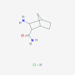 molecular formula C8H15ClN2O B1373179 3-氨基双环[2.2.1]庚烷-2-甲酰胺盐酸盐 CAS No. 1334003-85-8
