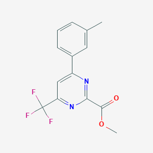 molecular formula C14H11F3N2O2 B13731806 Methyl 4-(m-tolyl)-6-(trifluoromethyl)pyrimidine-2-carboxylate 