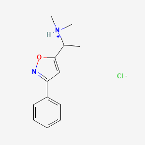 molecular formula C13H17ClN2O B13731812 3-Phenyl-5-(1-(dimethylamino)ethyl)isoxazole hydrochloride CAS No. 14716-59-7