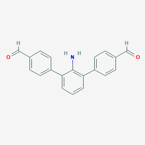 molecular formula C20H15NO2 B13731829 4-[2-amino-3-(4-formylphenyl)phenyl]benzaldehyde 