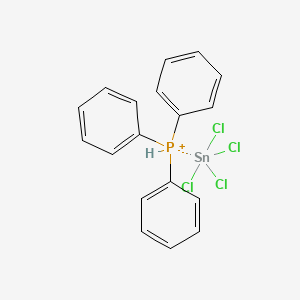 molecular formula C18H16Cl4PSn+ B13731837 Tetrachlorostannane;triphenylphosphanium CAS No. 17668-10-9