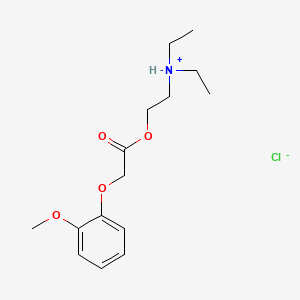 molecular formula C15H24ClNO4 B13731841 diethyl-[2-[2-(2-methoxyphenoxy)acetyl]oxyethyl]azanium;chloride CAS No. 35158-62-4