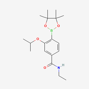 molecular formula C18H28BNO4 B13731866 N-ethyl-3-isopropoxy-4-(4,4,5,5-tetramethyl-1,3,2-dioxaborolan-2-yl)benzamide 