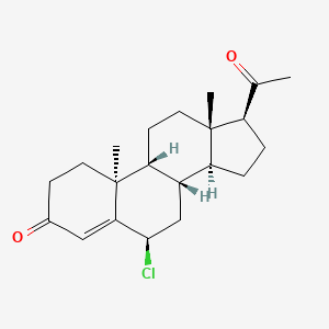 molecular formula C21H29ClO2 B13731913 6beta-Chloro-9beta,10alpha-pregn-4-ene-3,20-dione CAS No. 4594-30-3