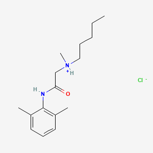molecular formula C16H27ClN2O B13731918 Acetamide, N-(2,6-dimethylphenyl)-2-(methylpentylamino)-, monohydrochloride CAS No. 35891-89-5