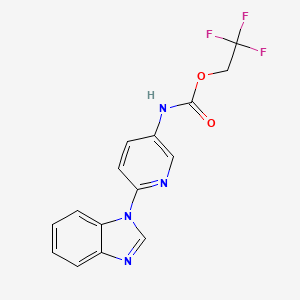 molecular formula C15H11F3N4O2 B1373193 2,2,2-trifluoroethyl N-[6-(1H-1,3-benzodiazol-1-yl)pyridin-3-yl]carbamate CAS No. 1354953-51-7