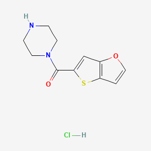 1-{Thieno[3,2-b]furan-5-carbonyl}piperazine hydrochloride