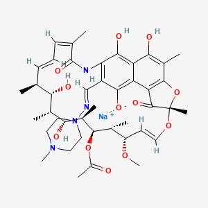 molecular formula C43H57N4NaO12 B13731997 Rifampicin sodium CAS No. 38776-75-9