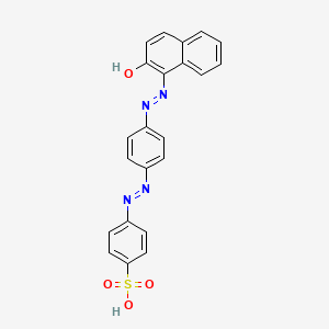 molecular formula C22H16N4O4S B13732015 Benzenesulfonic acid, 4-[[4-[(2-hydroxy-1-naphthalenyl)azo]phenyl]azo]- CAS No. 37678-79-8