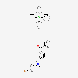 molecular formula C44H45BBrNO B13732021 N-(4-[Benzoyl]benzyl)-N-(4-bromo phenyl)-N,N-dimethylammonium butyltriphenyl borate 