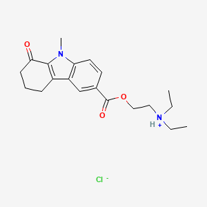 molecular formula C20H27ClN2O3 B13732138 diethyl-[2-(9-methyl-8-oxo-6,7-dihydro-5H-carbazole-3-carbonyl)oxyethyl]azanium;chloride CAS No. 18638-93-2