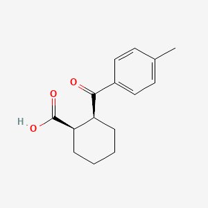 molecular formula C15H18O3 B13732188 cis-2-(4-Methylbenzoyl)cyclohexane-1-carboxylic acid 