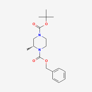 molecular formula C18H26N2O4 B1373222 (R)-4-Boc-1-Cbz-2-methyl-piperazine CAS No. 1163793-25-6